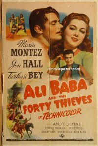 y040 ALI BABA & THE FORTY THIEVES one-sheet movie poster '43 Maria Montez