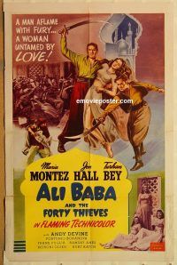 y041 ALI BABA & THE FORTY THIEVES one-sheet movie poster R48 Maria Montez