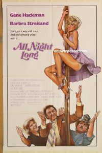 y046 ALL NIGHT LONG one-sheet movie poster '81 Hackman, Streisand