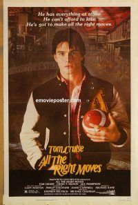y049 ALL THE RIGHT MOVES one-sheet movie poster '83 Tom Cruise