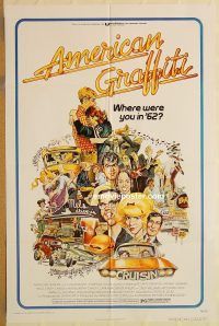 y055 AMERICAN GRAFFITI one-sheet movie poster '73 George Lucas classic!