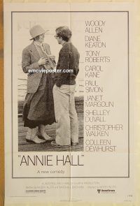 y065 ANNIE HALL revised one-sheet movie poster '77 Woody Allen, Diane Keaton