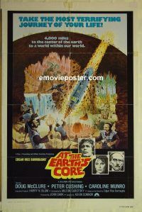 y071 AT THE EARTH'S CORE one-sheet movie poster '76 Peter Cushing