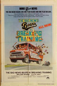 y080 BAD NEWS BEARS IN BREAKING TRAINING one-sheet movie poster '77