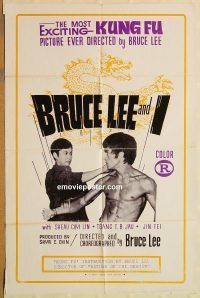 y161 BRUCE LEE & I one-sheet movie poster '70s martial arts, kung fu!