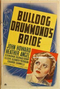 y166 BULLDOG DRUMMOND'S BRIDE one-sheet movie poster '39 John Howard
