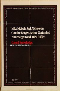 y188 CARNAL KNOWLEDGE one-sheet movie poster '71 Jack Nicholson