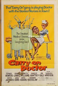 y192 CARRY ON DOCTOR one-sheet movie poster '72 English hospital sex!