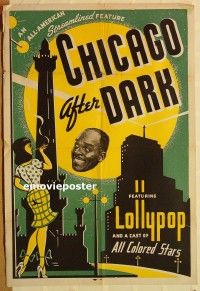 y210 CHICAGO AFTER DARK one-sheet movie poster '46 black Lollypop Jones!