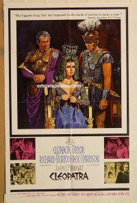 y225 CLEOPATRA one-sheet movie poster '64 Elizabeth Taylor, Burton