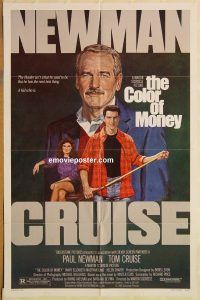 y232 COLOR OF MONEY one-sheet movie poster '86 Newman, Cruise