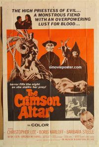 y251 CRIMSON CULT one-sheet movie poster '70 Karloff, Crimson Altar!
