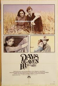 y279 DAYS OF HEAVEN one-sheet movie poster '78 Richard Gere, Brooke Adams