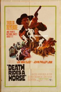 y289 DEATH RIDES A HORSE one-sheet movie poster '68 Lee Van Cleef, Law