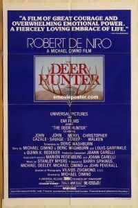 y295 DEER HUNTER one-sheet movie poster '78 Robert De Niro, Chris Walken