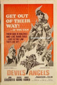 y307 DEVIL'S ANGELS one-sheet movie poster '67 John Cassavetes, bikers!