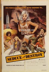 y317 DOLL SQUAD one-sheet movie poster '73 super sexy female assassins!