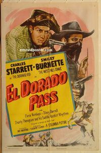 y337 EL DORADO PASS one-sheet movie poster '48 Charles Starrett, Burnette