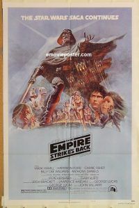 y343 EMPIRE STRIKES BACK style B 1sh movie poster '80 George Lucas