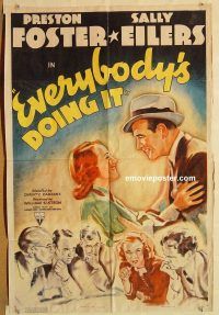 y352 EVERYBODY'S DOING IT one-sheet movie poster '37 Preston Foster, Eilers