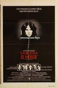 y358 EXORCIST 2: THE HERETIC Spanish one-sheet movie poster '77 Linda Blair