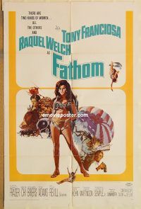 y368 FATHOM one-sheet movie poster '67 Raquel Welch, Tony Franciosa
