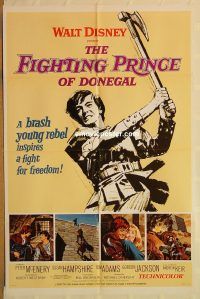 y376 FIGHTING PRINCE OF DONEGAL one-sheet movie poster '66 Walt Disney