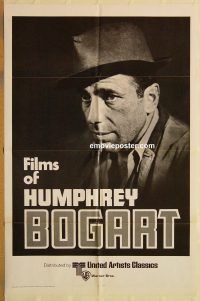 y378 FILMS OF HUMPHREY BOGART one-sheet movie poster '75 great portrait!