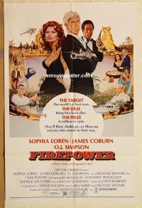 y385 FIREPOWER one-sheet movie poster '79 Sophia Loren, James Coburn