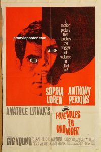 y392 FIVE MILES TO MIDNIGHT one-sheet movie poster '63 Sophia Loren