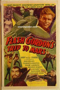 y399 FLASH GORDON'S TRIP TO MARS one-sheet movie poster R40s serial