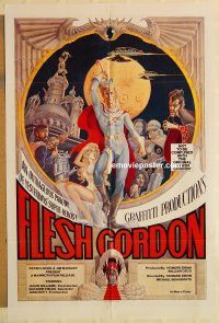 y401 FLESH GORDON one-sheet movie poster '74 sexploitation sci-fi spoof!