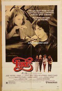 y418 FOXES rare style B one-sheet movie poster '80 Jodie Foster, Scott Baio