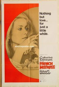 y711 MANON 70 one-sheet movie poster '68 Catherine Deneuve, French Mistress