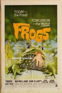y429 FROGS one-sheet movie poster '72 Ray Milland, great horror image!