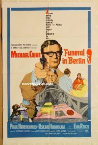 y435 FUNERAL IN BERLIN one-sheet movie poster '67 Michael Caine, Cold War!
