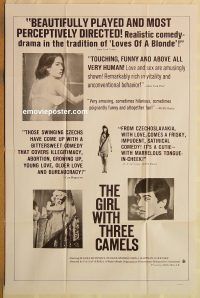 y454 GIRL WITH THREE CAMELS one-sheet movie poster '67 Slavka Budinova