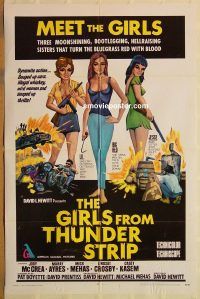 y457 GIRLS FROM THUNDER STRIP one-sheet movie poster '70 sexy bootleg!