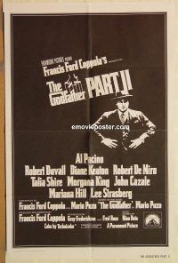 y463 GODFATHER 2 one-sheet movie poster '74 Francis Ford Coppola, Pacino