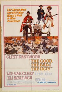 y473 GOOD, THE BAD & THE UGLY int'l one-sheet movie poster R80 Clint Eastwood