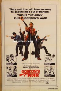 y477 GORDON'S WAR one-sheet movie poster '73 Winfield, blaxploitation!