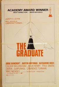 y478 GRADUATE one-sheet movie poster R72 Dustin Hoffman, Anne Bancroft