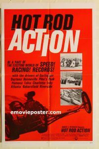 y537 HOT ROD ACTION one-sheet movie poster '69 car racing!