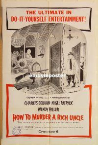 y550 HOW TO MURDER A RICH UNCLE one-sheet movie poster '58 Charles Addams
