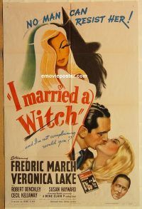 y561 I MARRIED A WITCH one-sheet movie poster '42 Veronica Lake, March