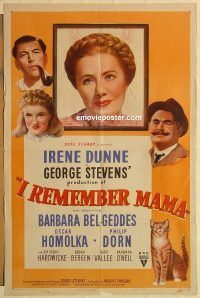 y563 I REMEMBER MAMA one-sheet movie poster '48 Irene Dunne, Bel-Geddes