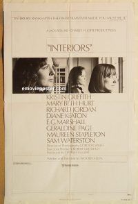 y574 INTERIORS style B one-sheet movie poster '78 Woody Allen, Diane Keaton