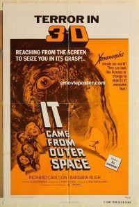 y580 IT CAME FROM OUTER SPACE one-sheet movie poster R72 3D sci-fi!