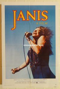 y587 JANIS one-sheet movie poster '75 best Joplin image, rock 'n' roll!
