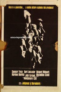 y595 JUDGMENT AT NUREMBERG one-sheet movie poster '61 Burt Lancaster